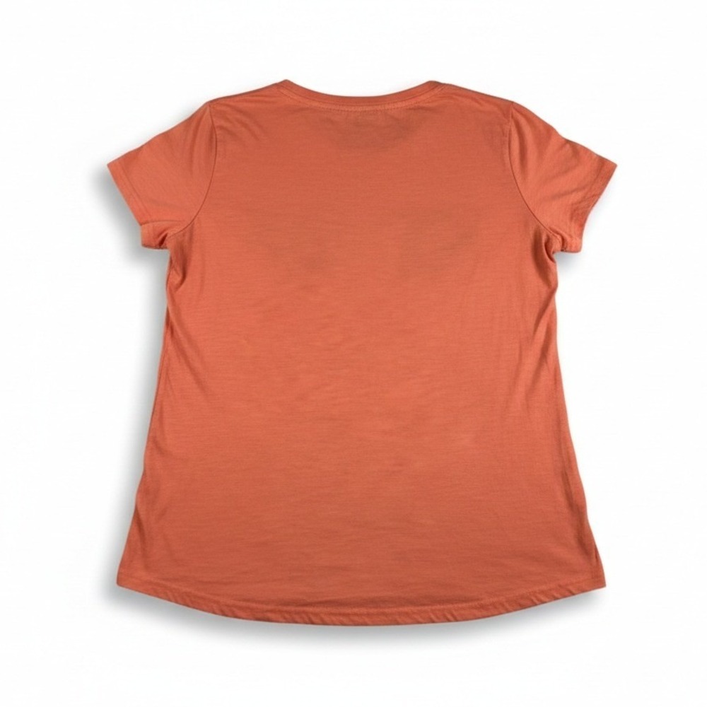 HANNAH Womens Floral Embroidered Short Sleeve T-Shirt Orange Size Large Casual - Picture 2 of 6
